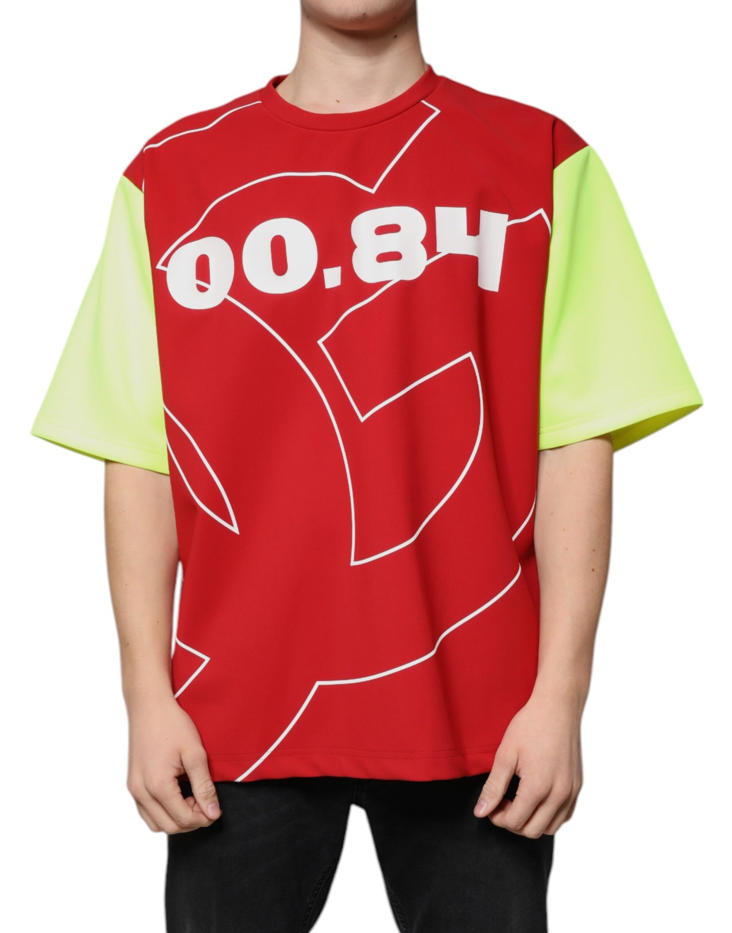 Dolce &amp; Gabbana Multifärgad Logotyp Bomull Herr T-shirt med Rund Hals