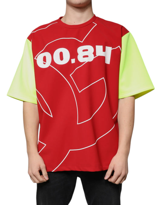 Dolce &amp; Gabbana Multifärgad Logotyp Bomull Herr T-shirt med Rund Hals