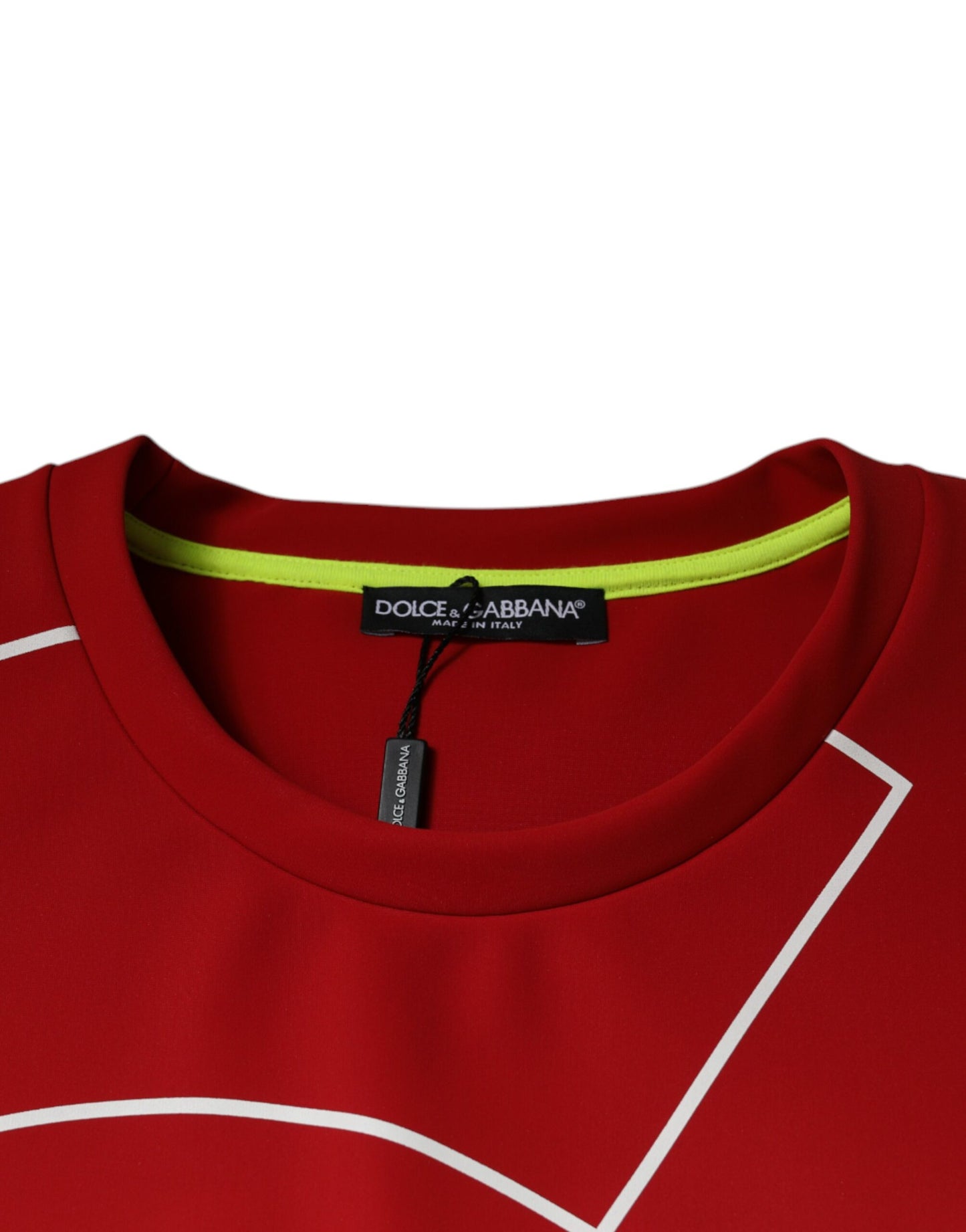 Dolce &amp; Gabbana Multifärgad Logotyp Bomull Herr T-shirt med Rund Hals