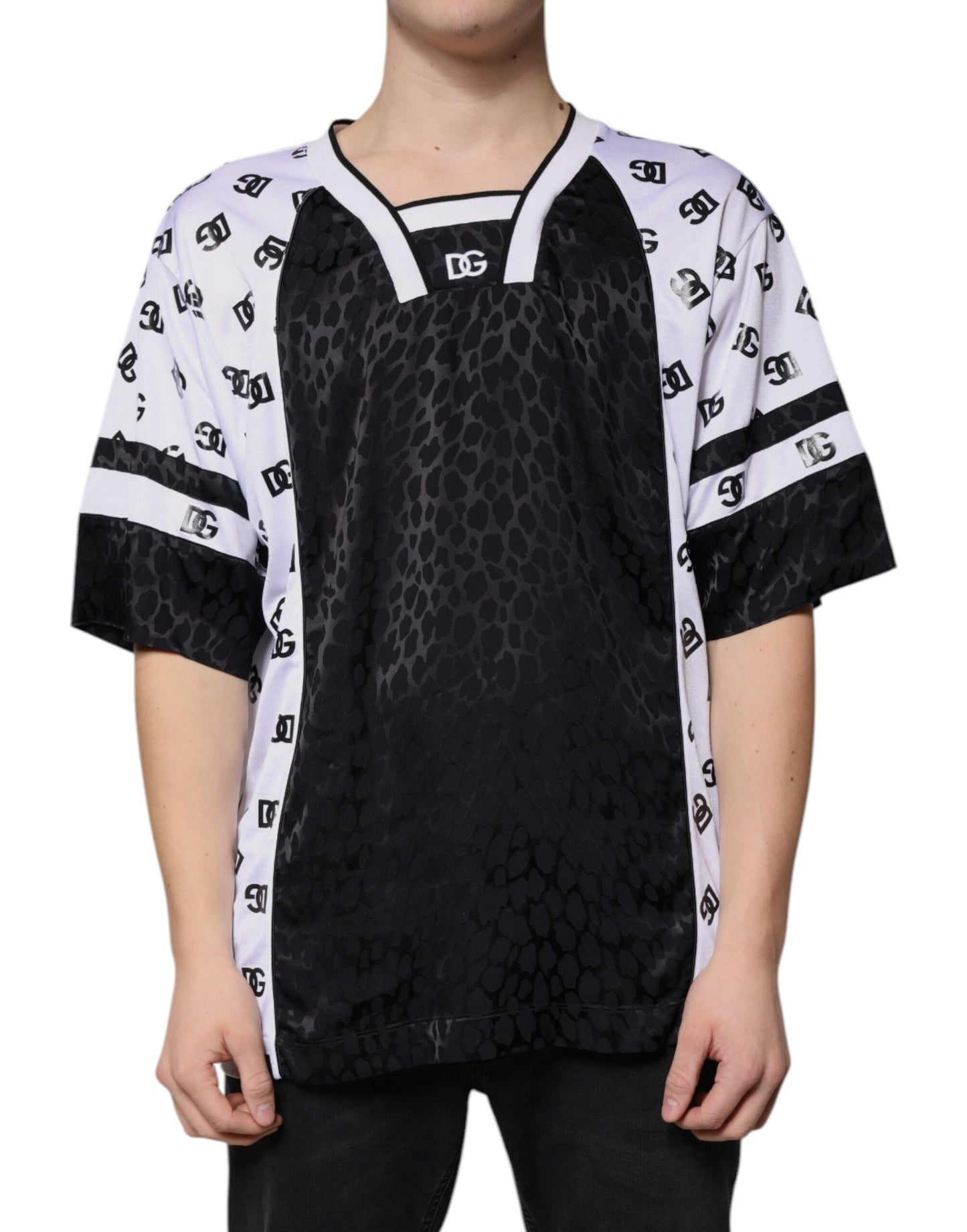 Dolce &amp; Gabbana Svartvit Logo Herr Kortärmad T-shirt
