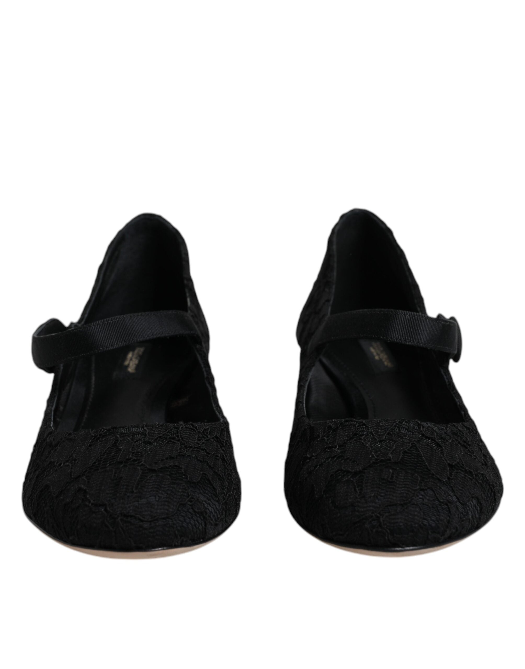 Svarta Mary Jane Taormina Pumps i spets
