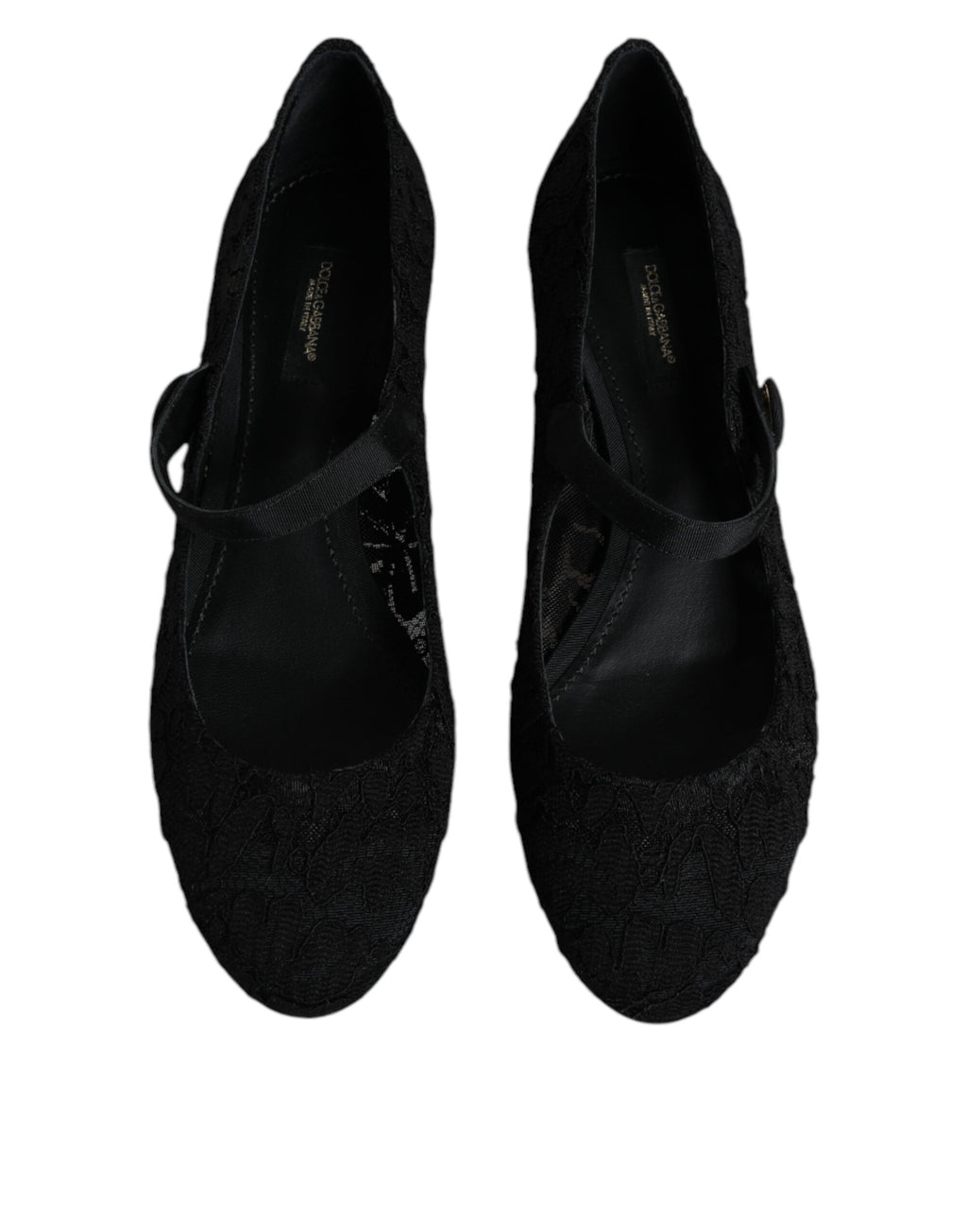 Svarta Mary Jane Taormina Pumps i spets