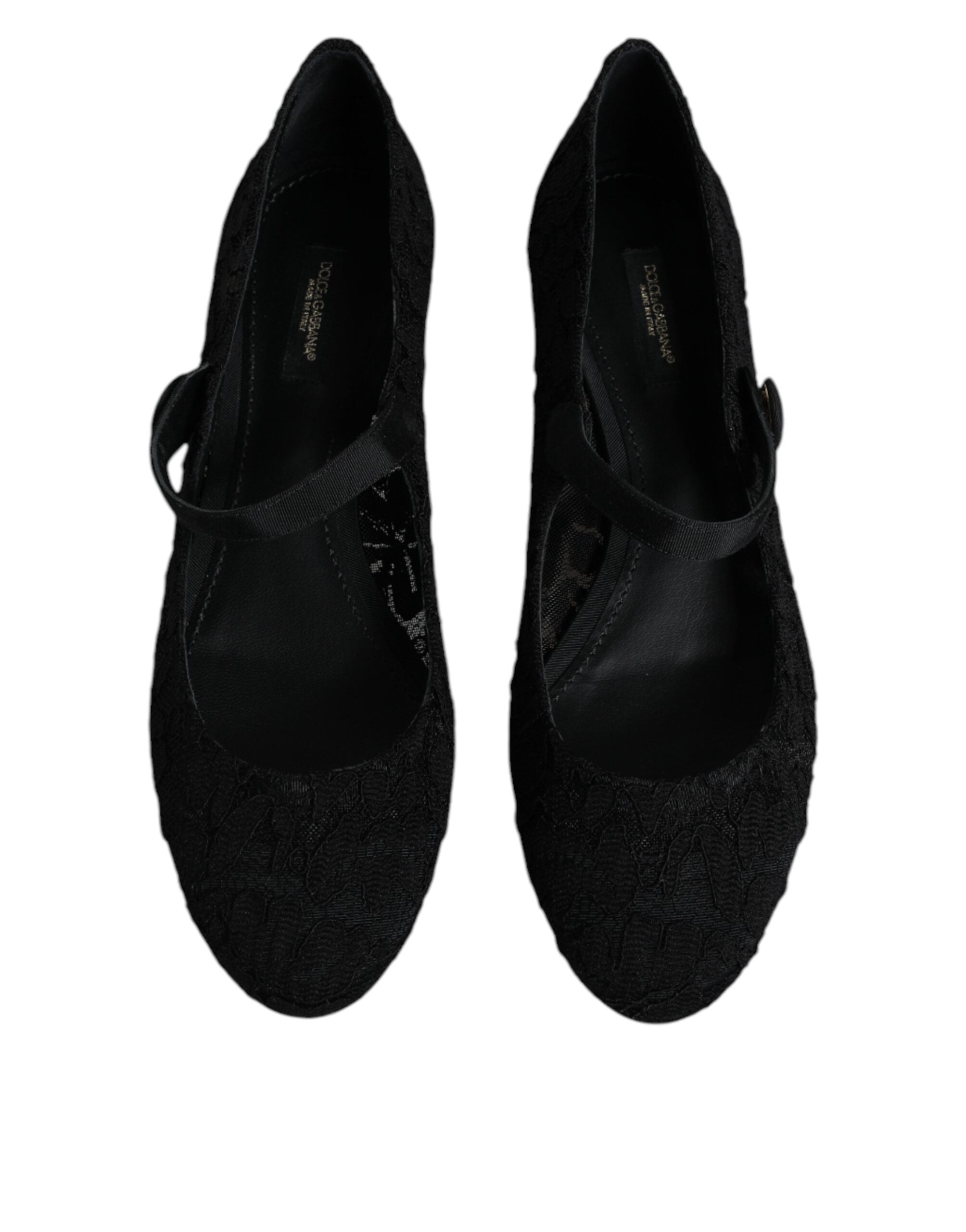 Svarta Mary Jane Taormina Pumps i spets