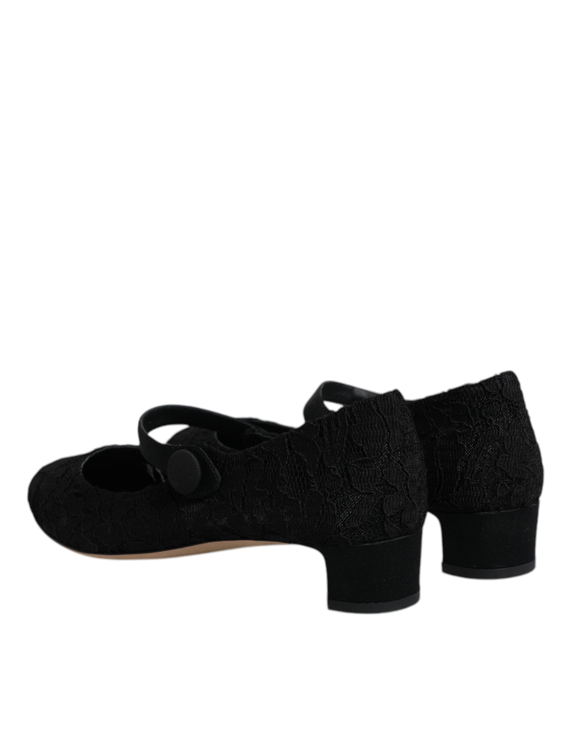 Svarta Mary Jane Taormina Pumps i spets