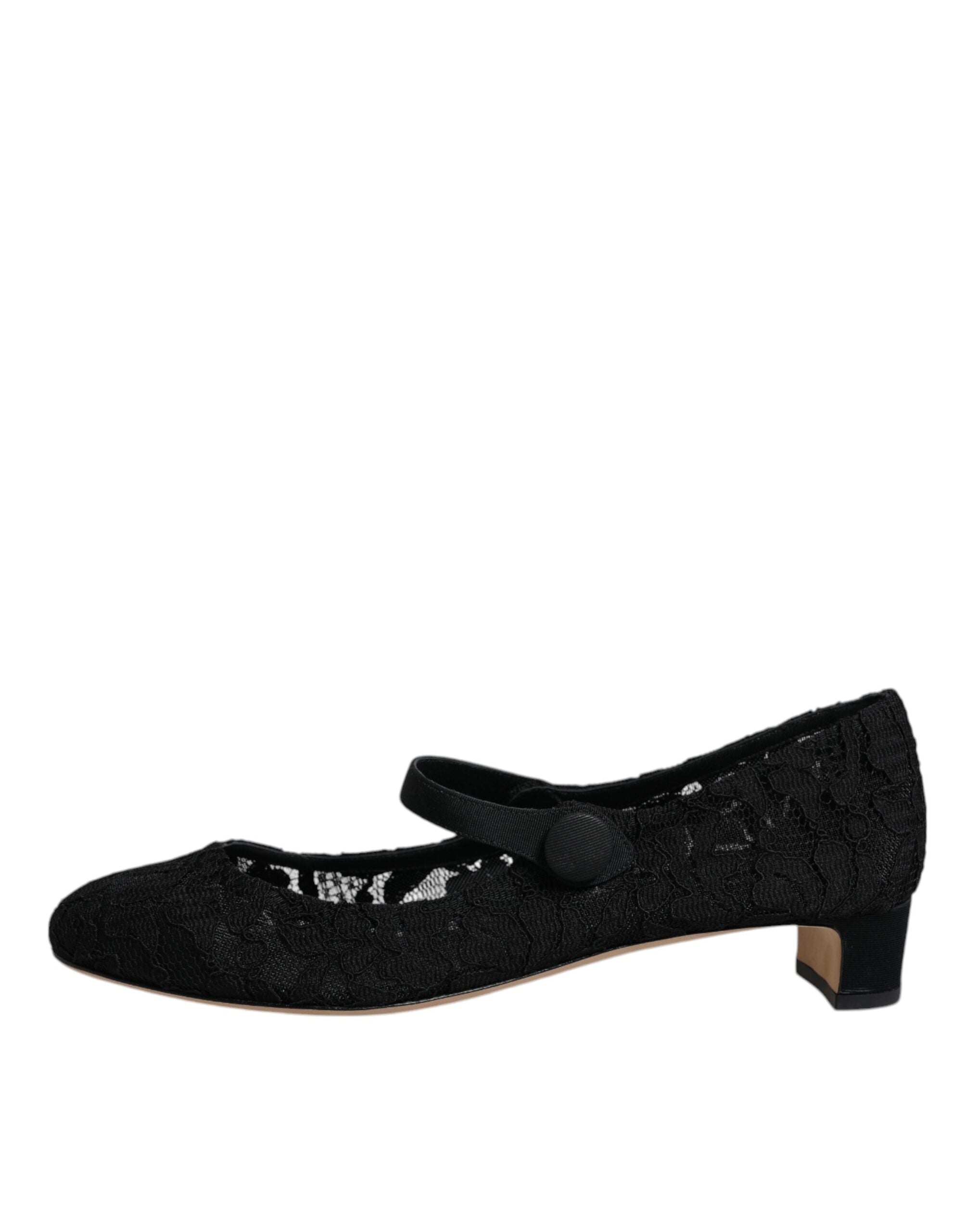 Svarta Mary Jane Taormina Pumps i spets