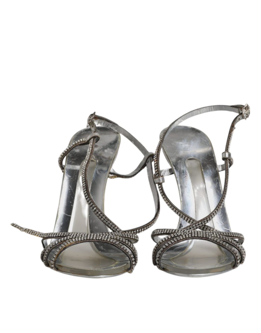 Silverfärgade kristallslingback KEIRA sandaler