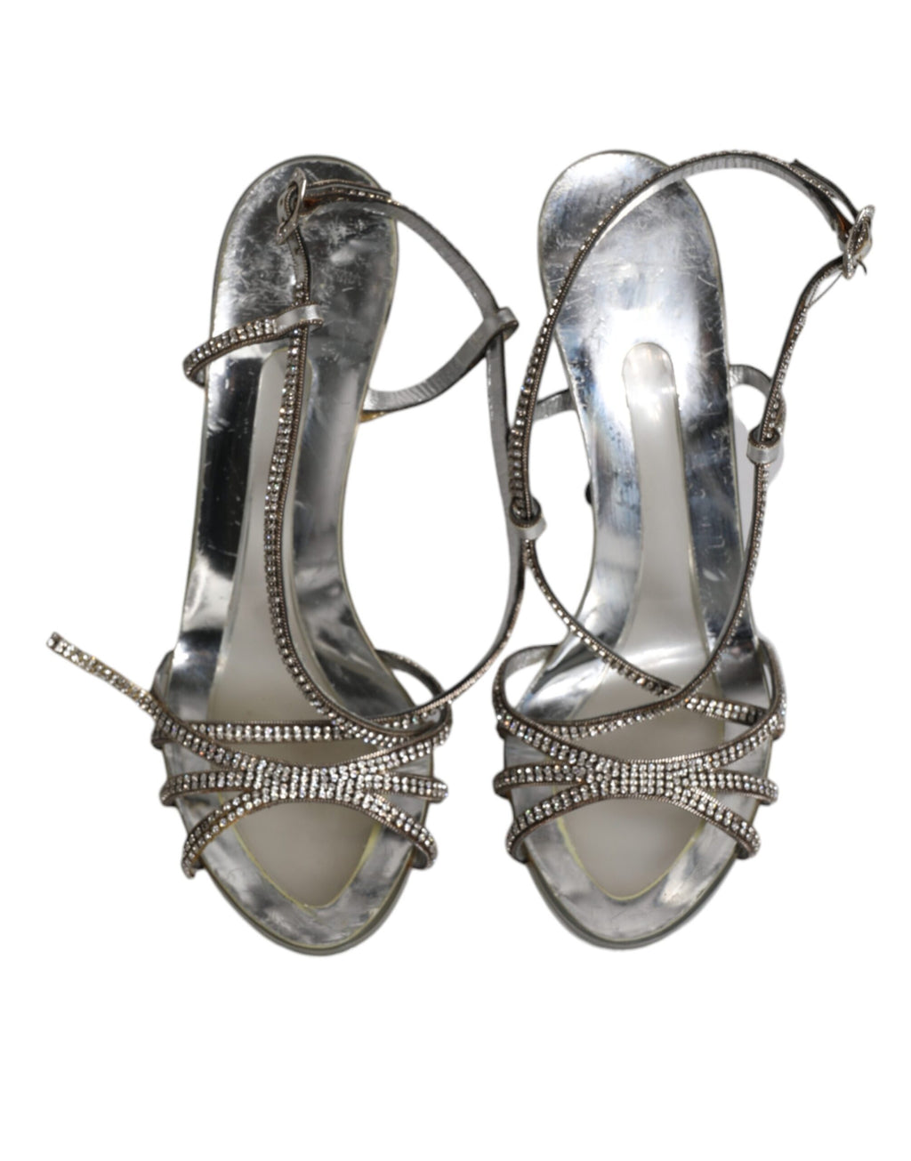 Silverfärgade kristallslingback KEIRA sandaler