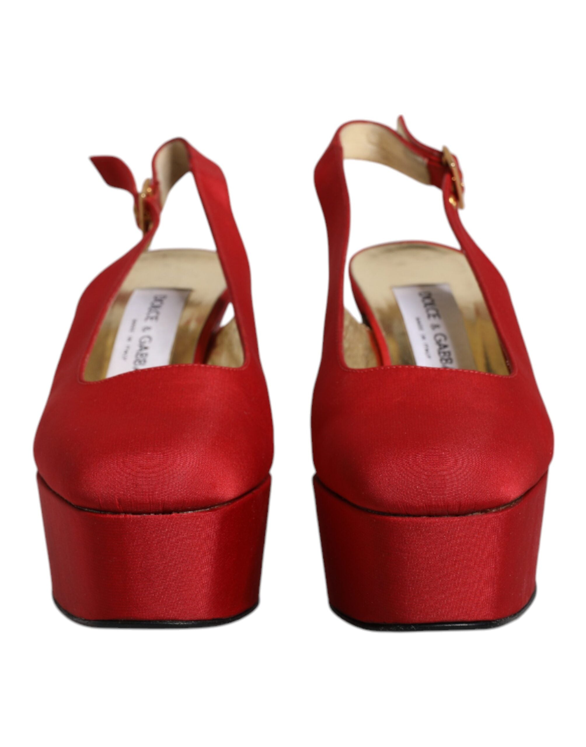 Röda Platå Slingback Klackar Sandaler Skor
