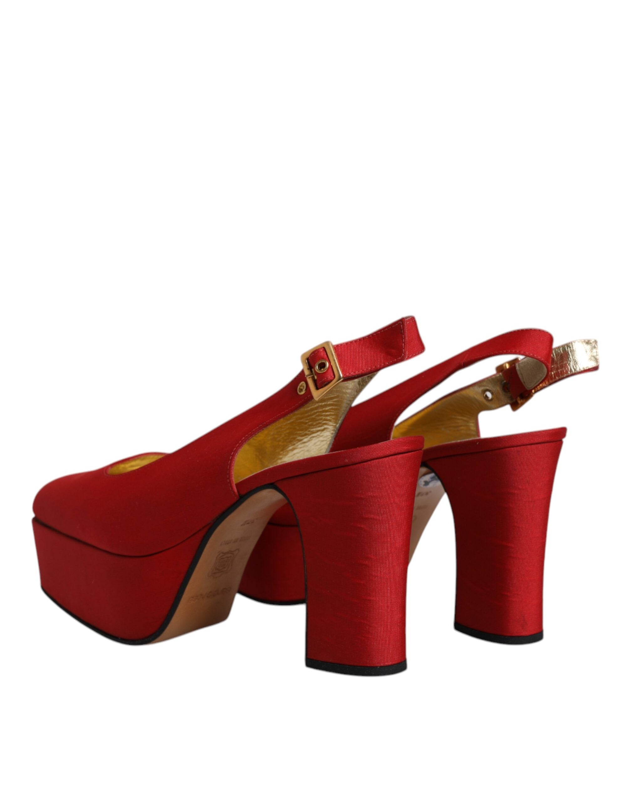 Röda Platå Slingback Klackar Sandaler Skor