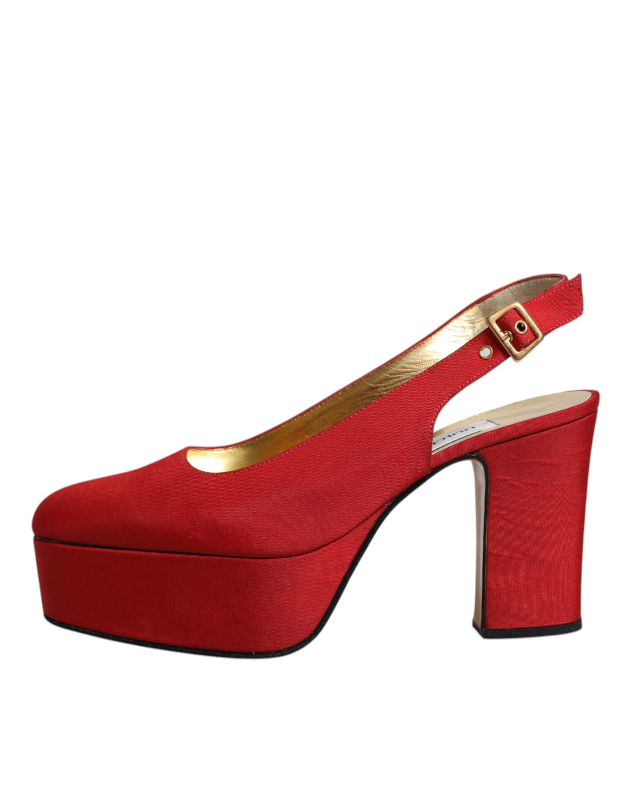 Röda Platå Slingback Klackar Sandaler Skor