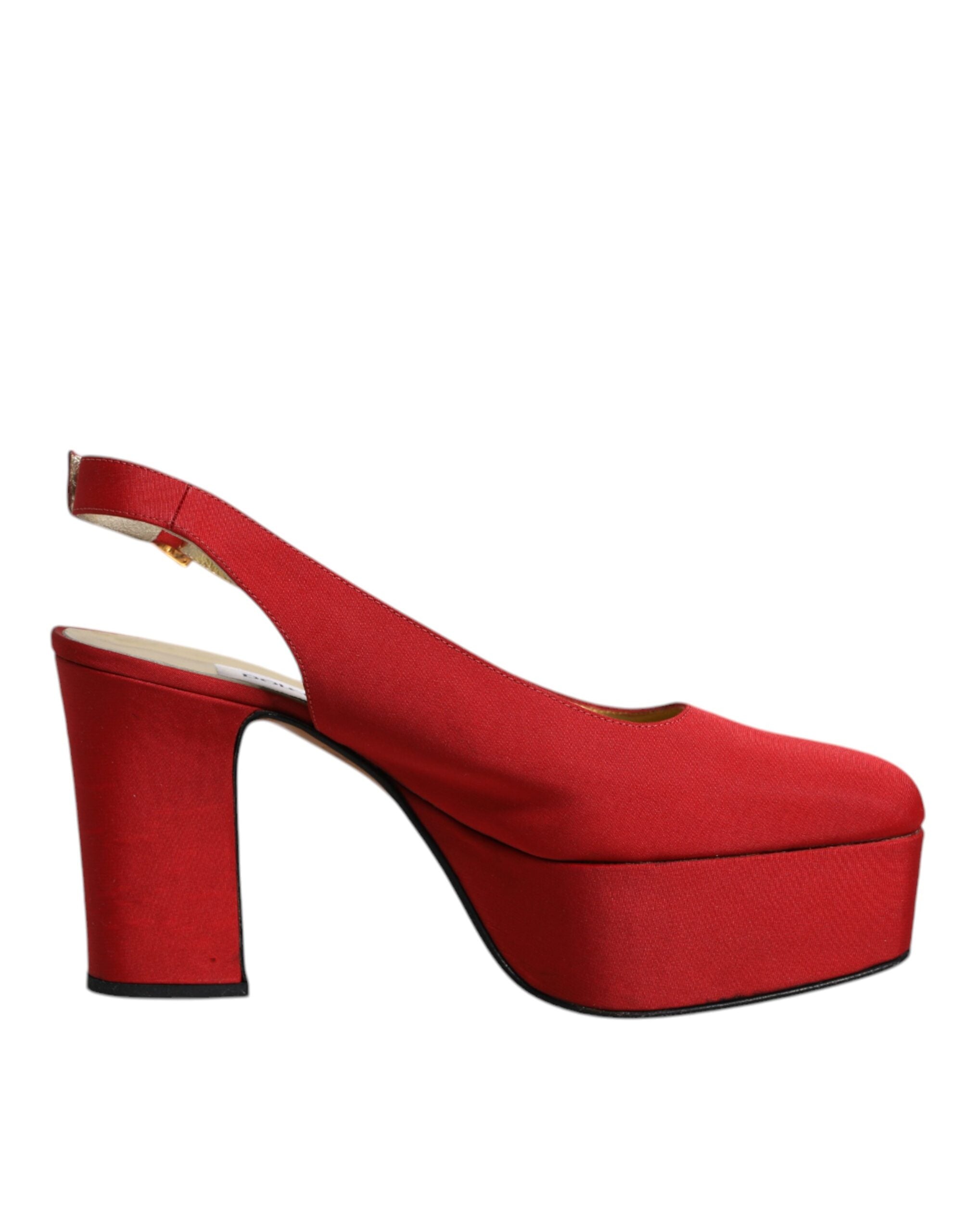 Röda Platå Slingback Klackar Sandaler Skor