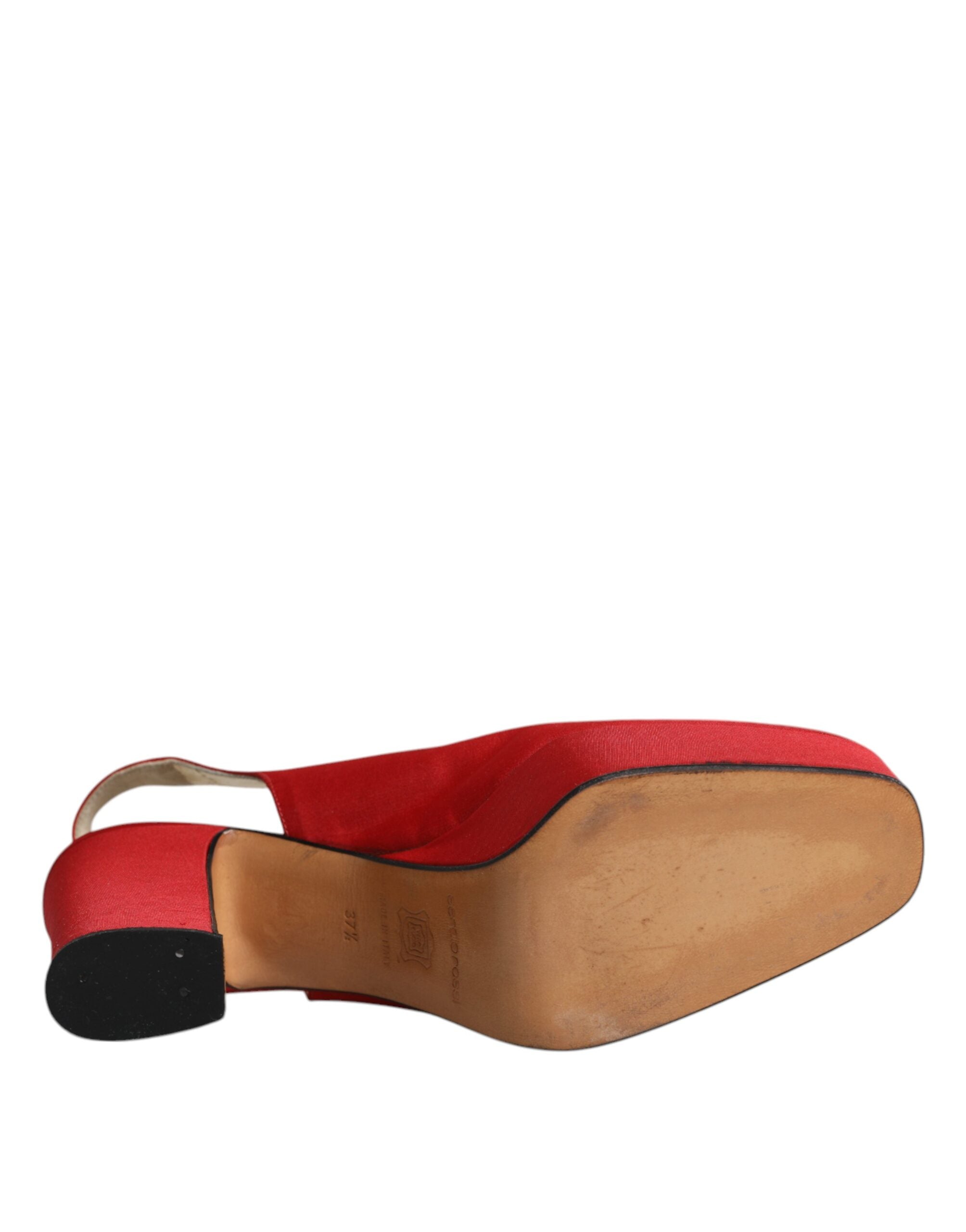 Röda Platå Slingback Klackar Sandaler Skor