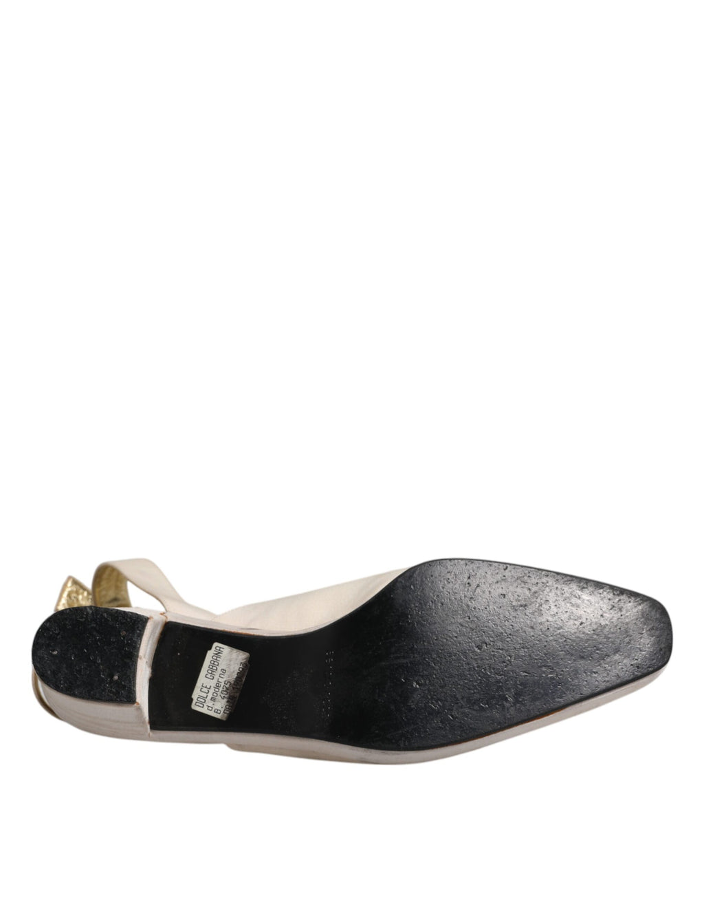 Off White Block Heels Slingback Sandaler Sko