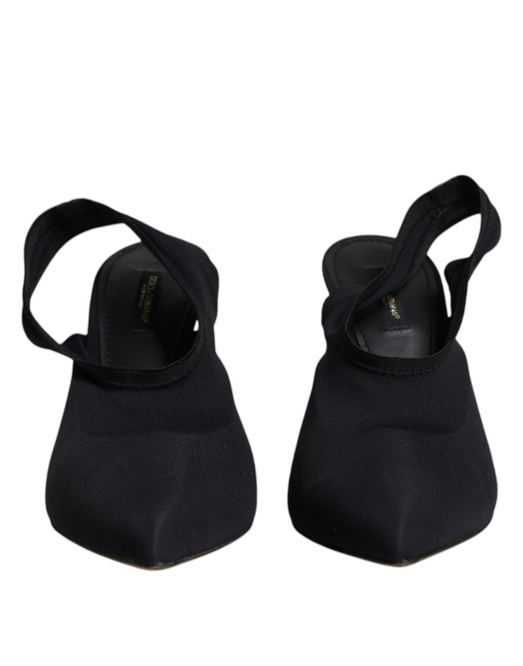 Svarta stretchiga slingbackskor i jersey