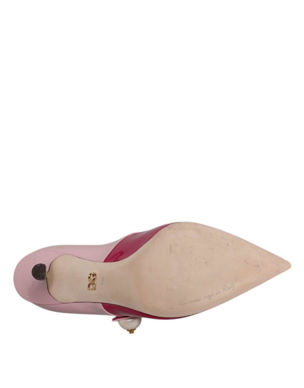 Tvåfärgade rosa läderskor med Mary Jane-klack och pumps