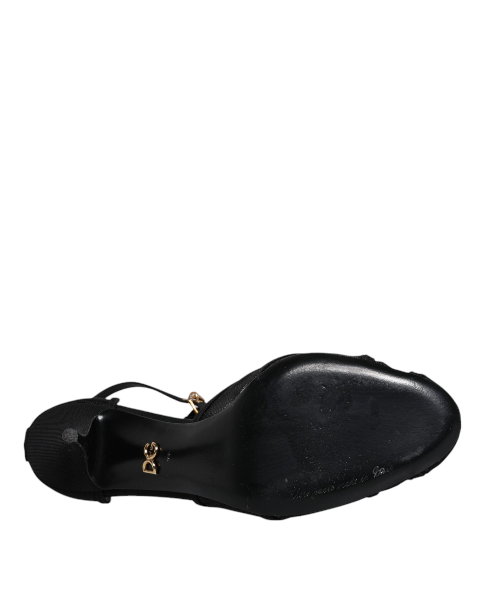 Svarta Mesh Ankelrem Klackar Pumps Skor