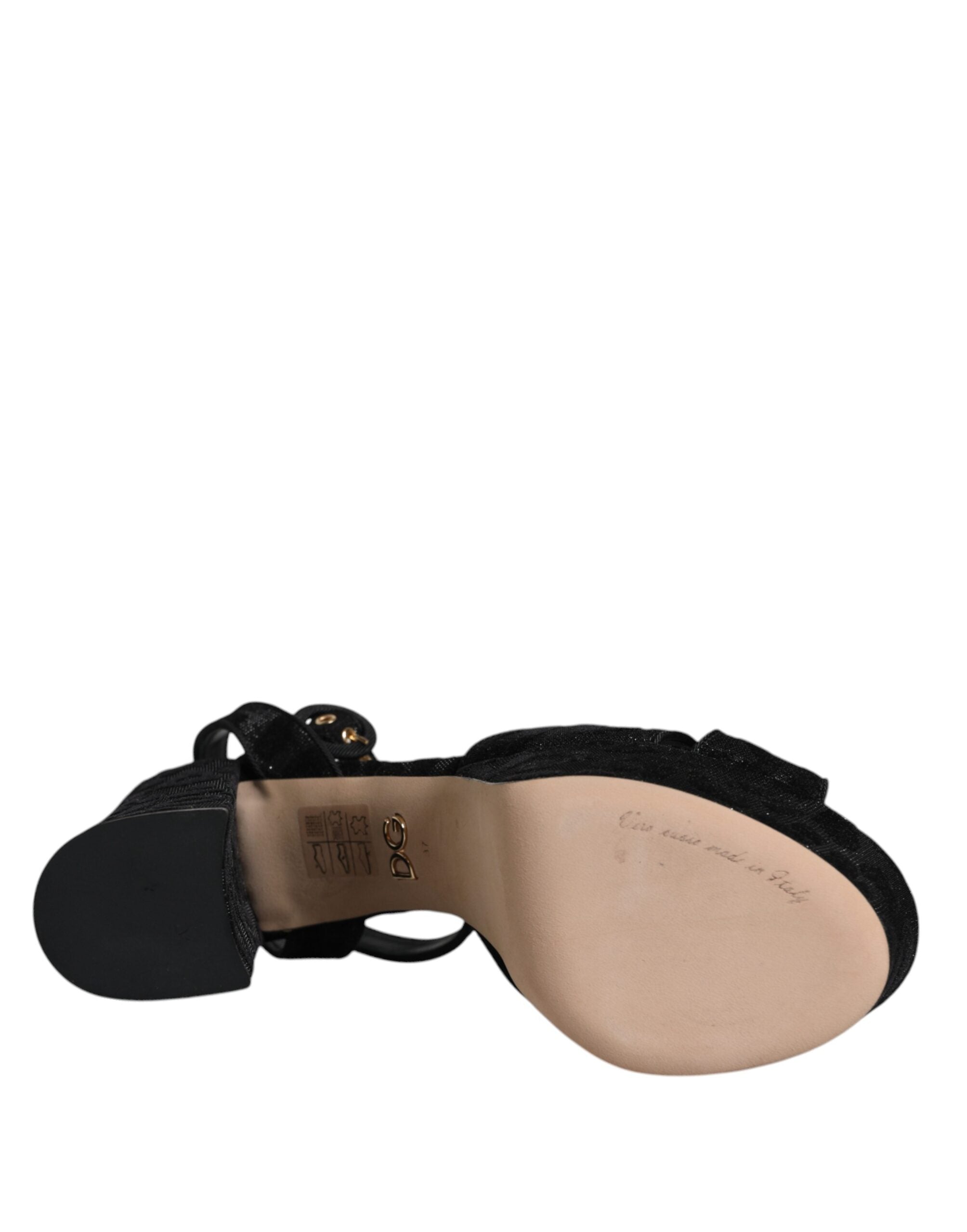 Svarta Leopardplatåklackade Sandaler Skor