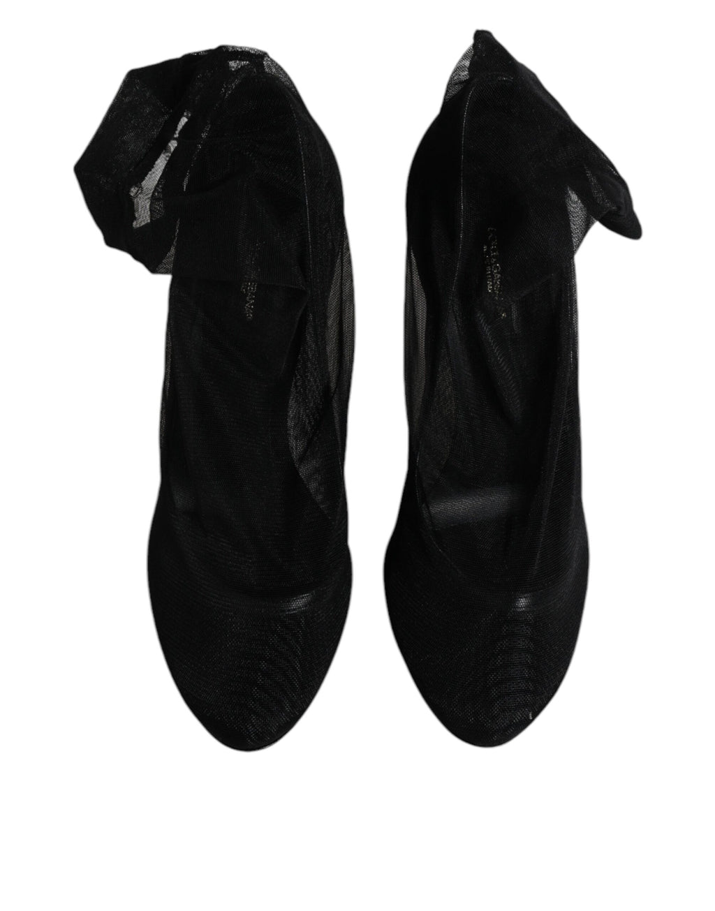 Svarta stövlar i nylon med stretchig mesh
