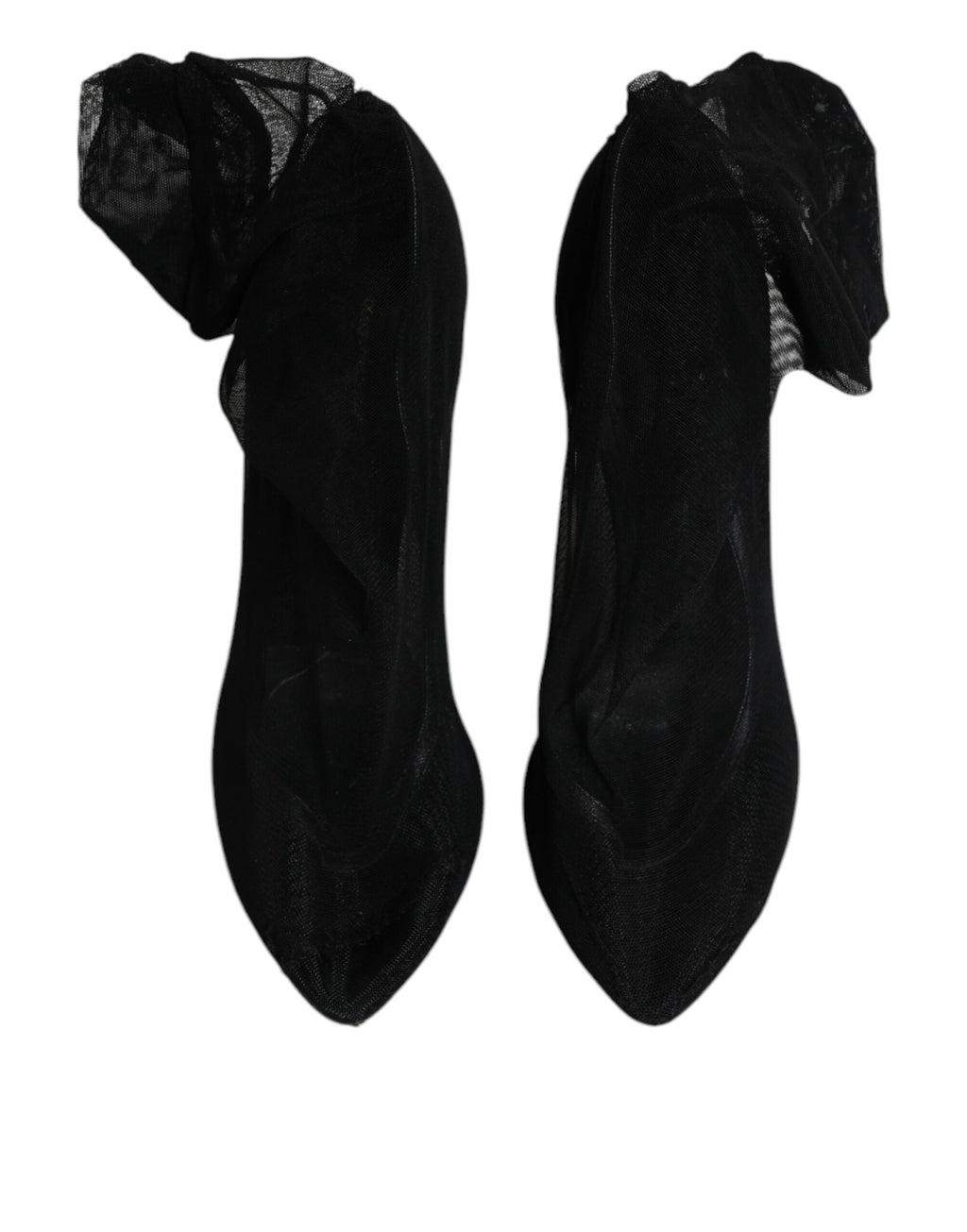 Svarta stövlar i nylon med stretchig mesh
