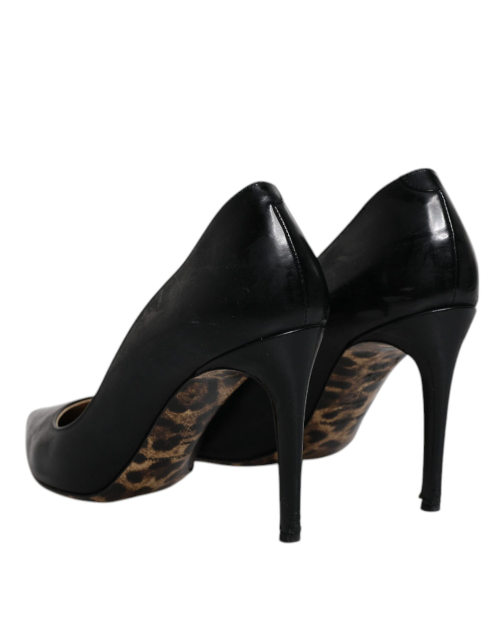 Svarta kalvskinns- och stilettklackade pumps