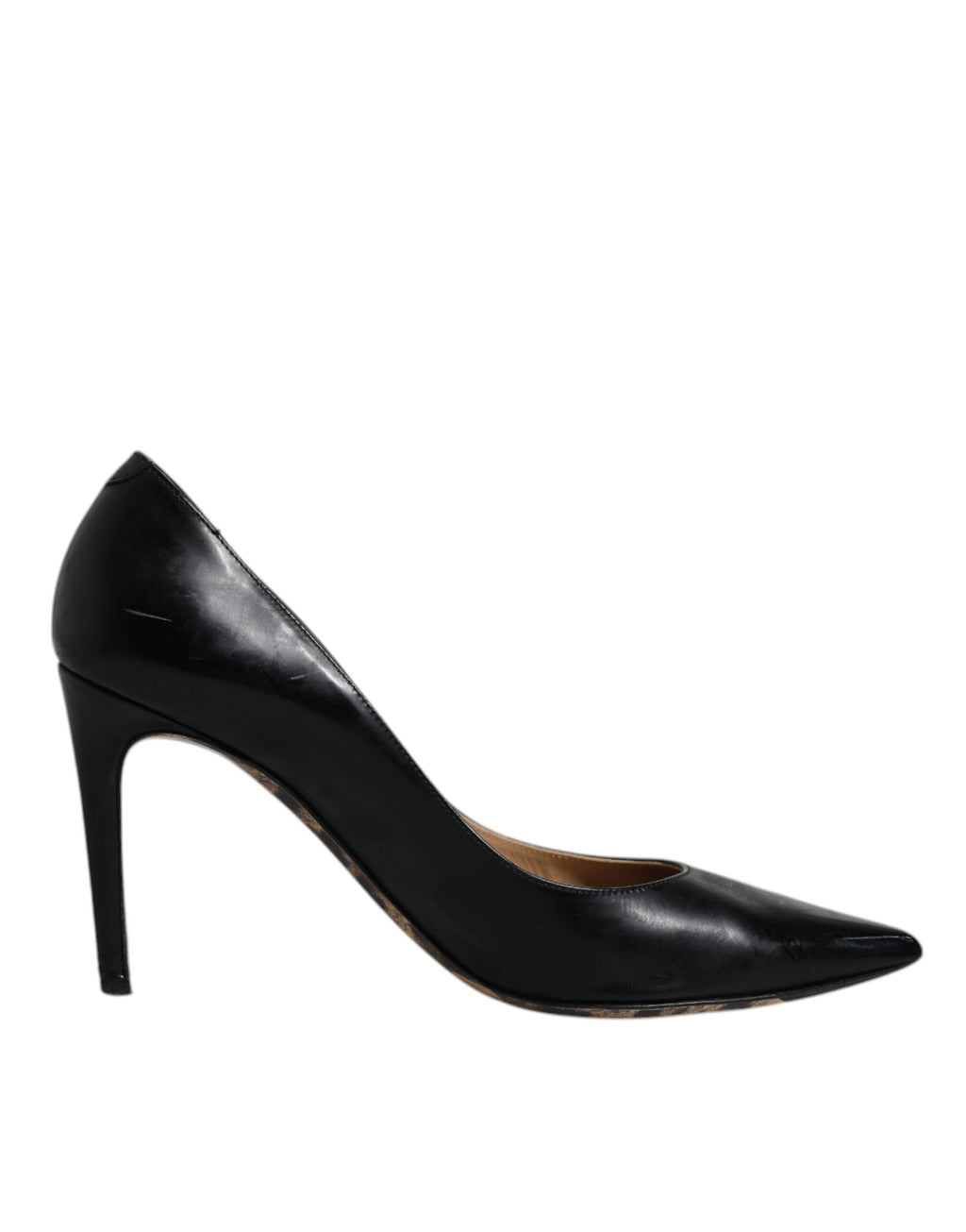 Svarta kalvskinns- och stilettklackade pumps