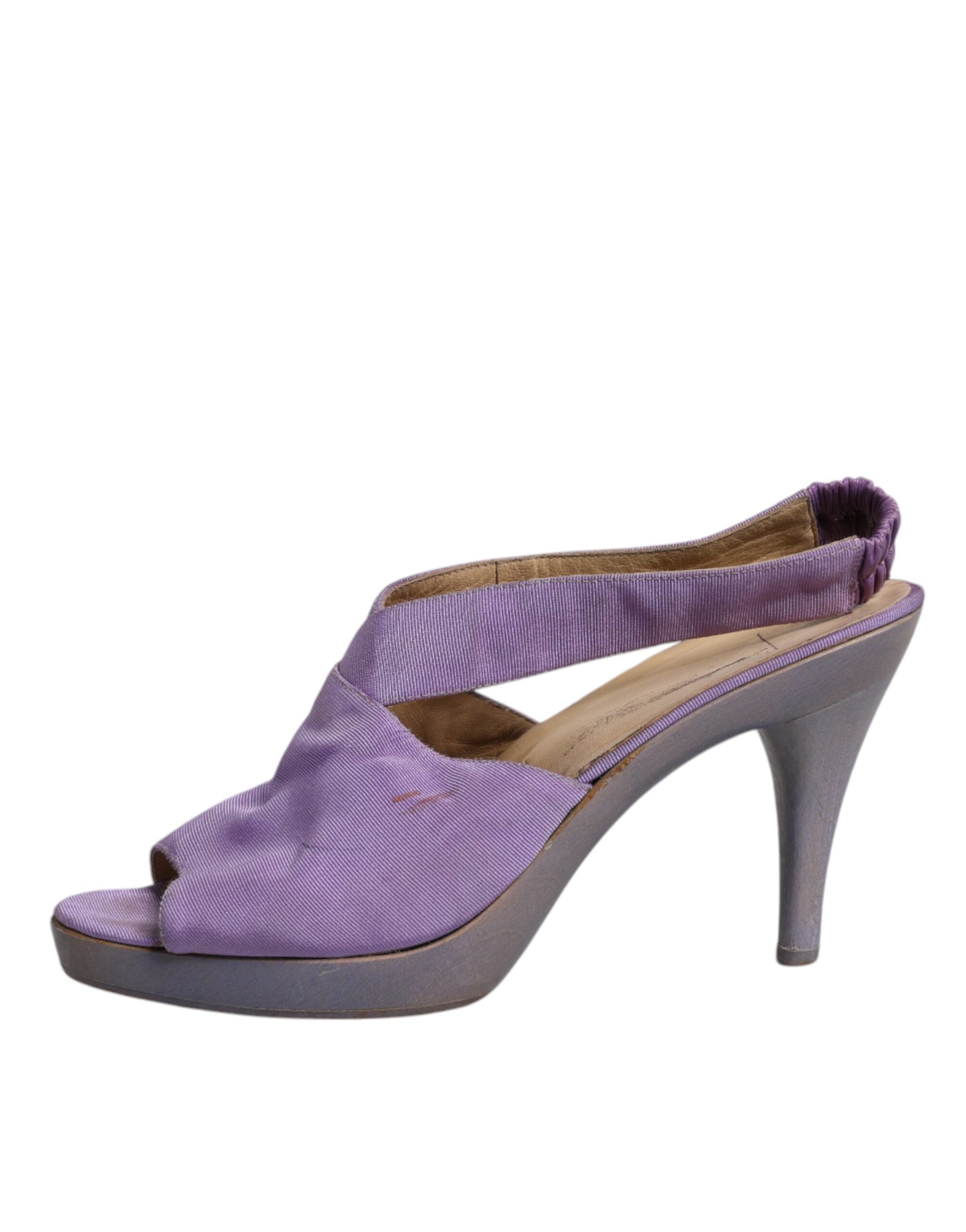 Lila Platå Slingback Klackar Sandaler Skor