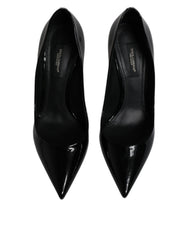 Dolce & Gabbana Black Patent Leather High Heels Pumps Shoes