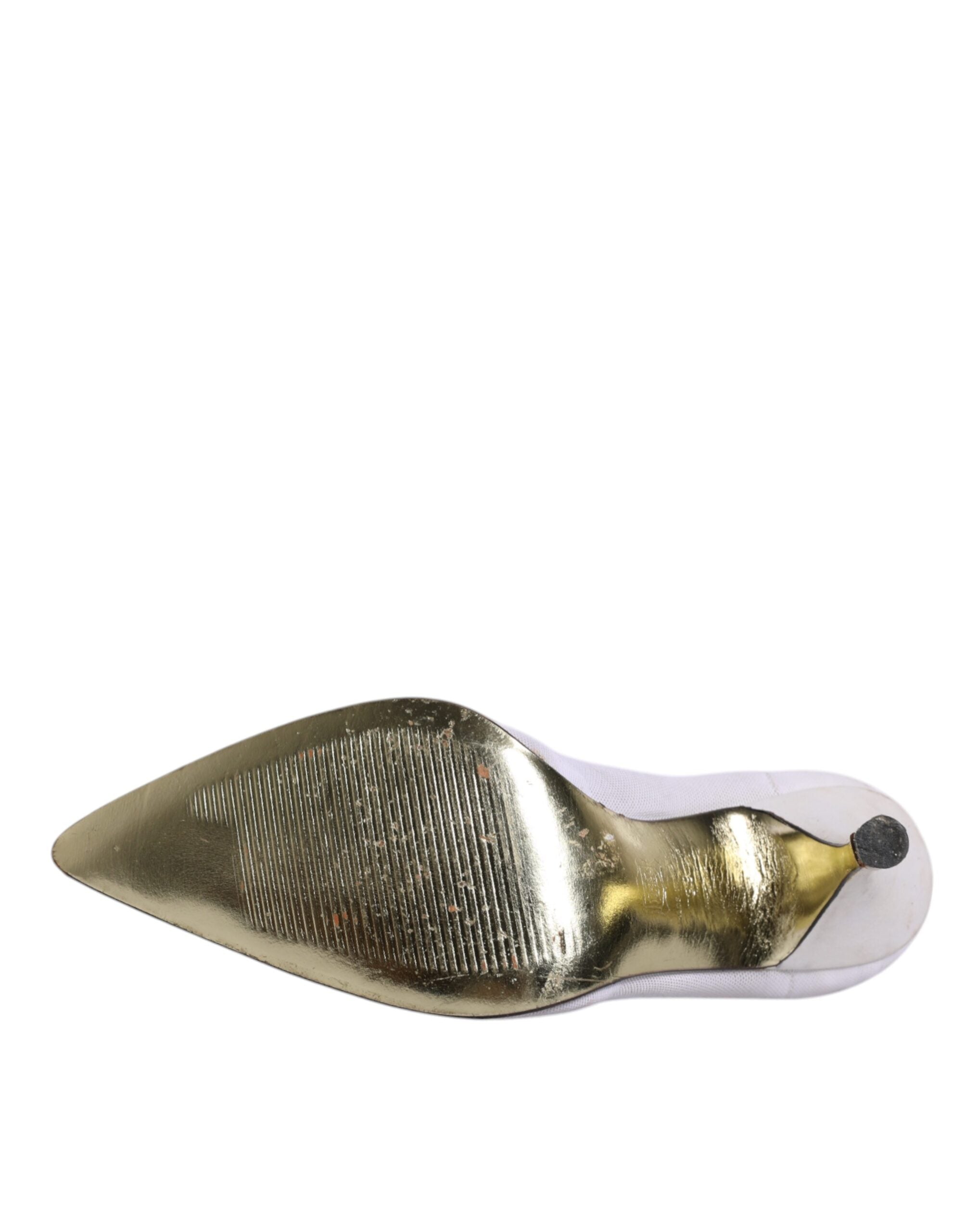 Vita Beige Läder Höga Klackar Pumps Skor