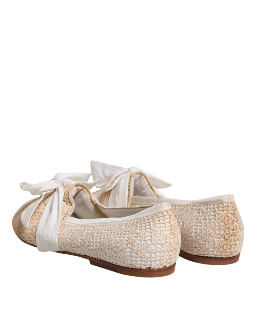 Beige ballerinasko med bånd i stoff