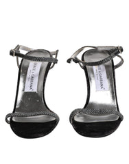Dolce & Gabbana Black Ankle Strap High Heels Sandals Shoes