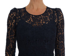 Dolce & Gabbana Blue Taormina Floral Lace Sheath Dress