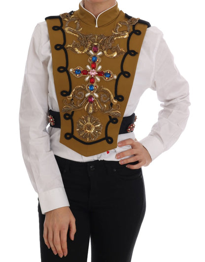 Dolce &amp; Gabbana Gul Krystallkorsvestjakke
