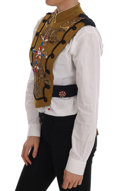 Dolce &amp; Gabbana Gul Krystallkorsvestjakke