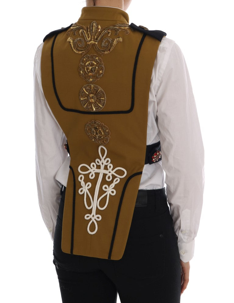 Dolce &amp; Gabbana Gul Krystallkorsvestjakke