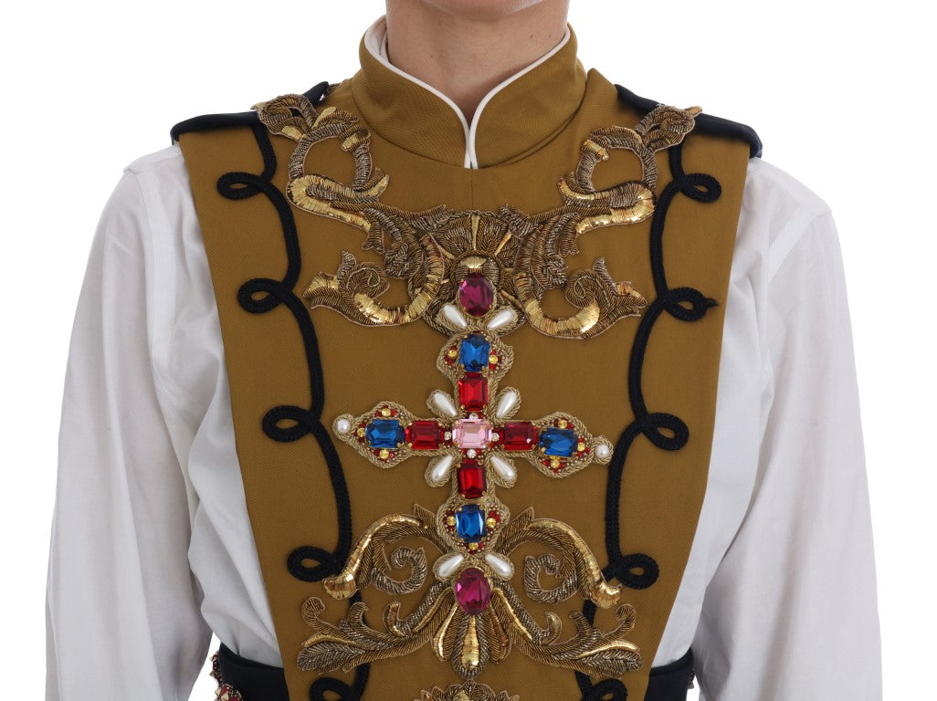 Dolce &amp; Gabbana Gul Krystallkorsvestjakke
