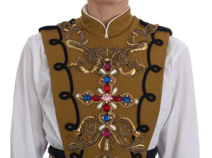 Dolce &amp; Gabbana Gul Krystallkorsvestjakke