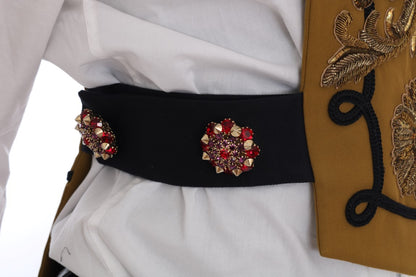 Dolce &amp; Gabbana Gul Krystallkorsvestjakke