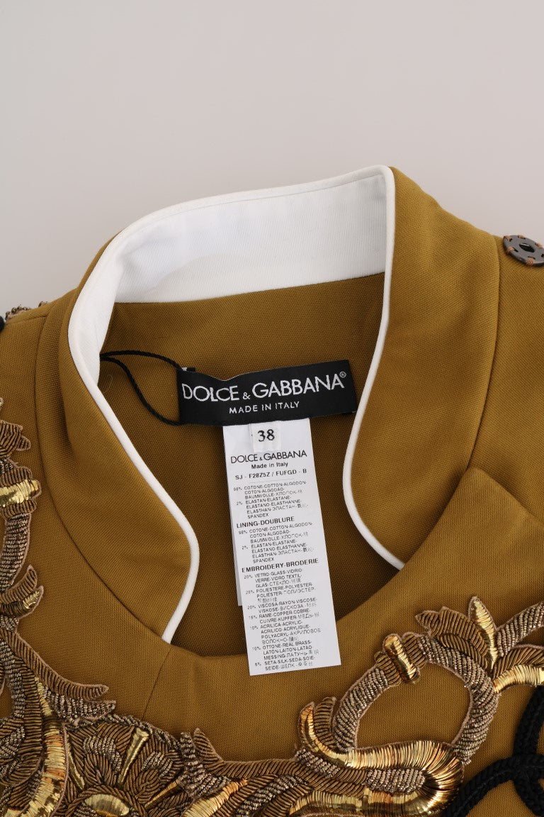 Dolce &amp; Gabbana Gul Krystallkorsvestjakke
