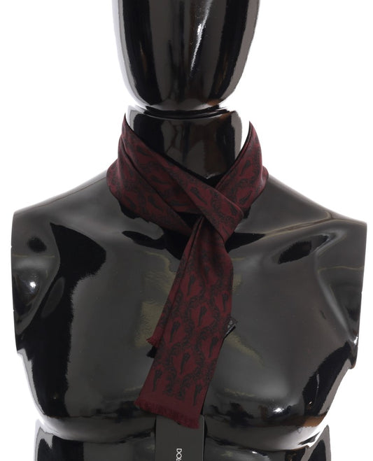 Dolce &amp; Gabbana Bordeaux sidenkrona chili-halsduk