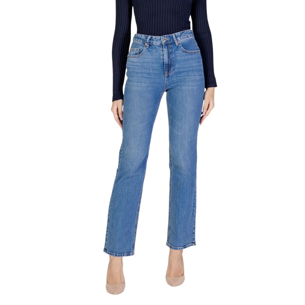 Lyseblå bomullsmomjeans