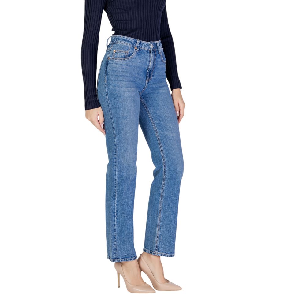 Ljusblå bomullsmomjeans