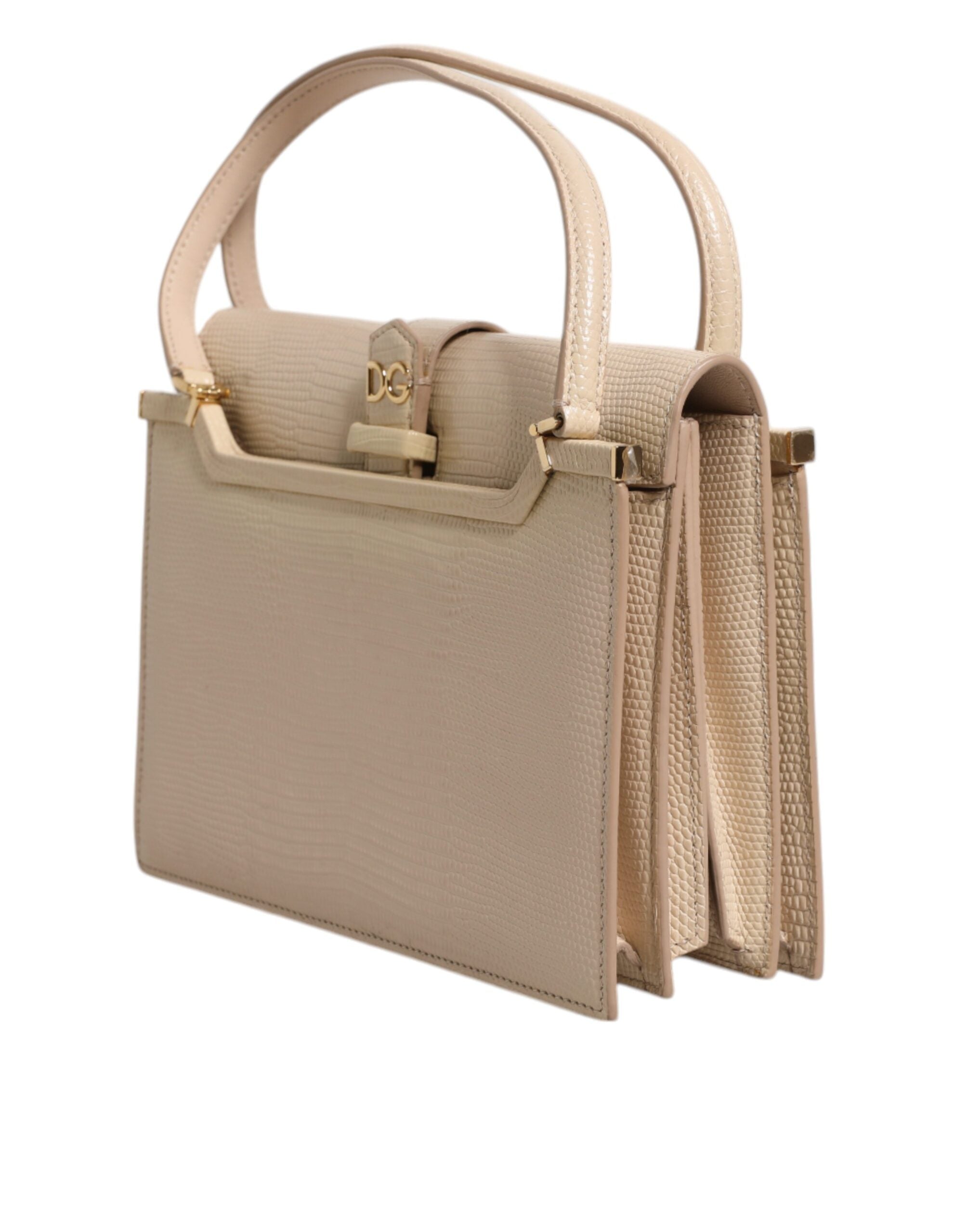 Beige läder Ingrid axelväska med topphandtag