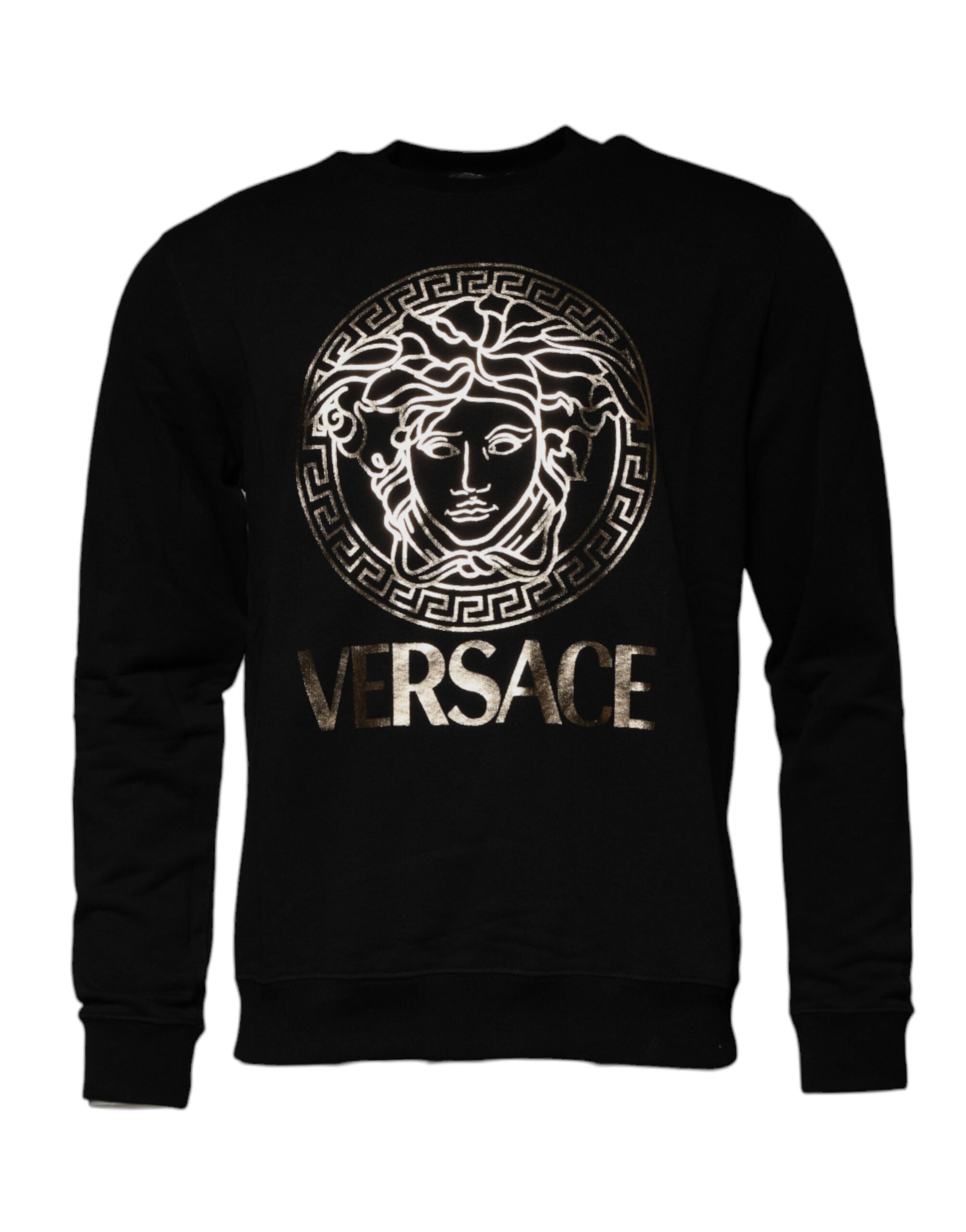 Svart Medusa Fleece Herre Genser med rund hals