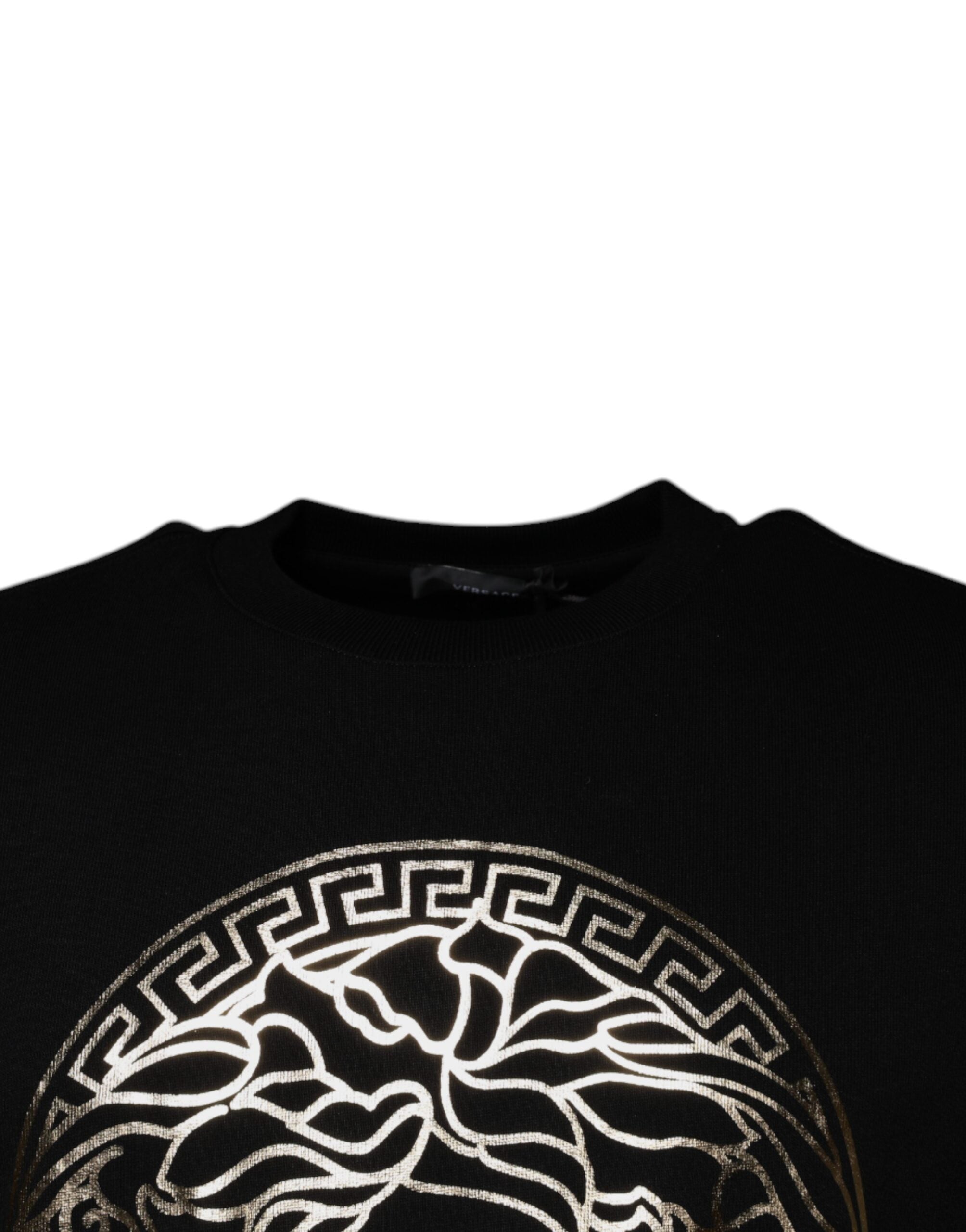 Svart Medusa Fleece Herre Genser med rund hals