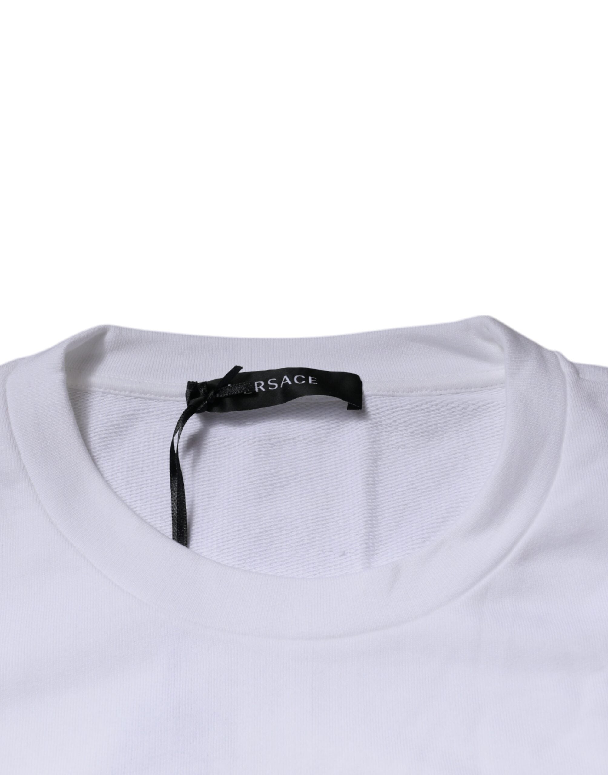 Hvit Medusa-broderi genser med rund hals
