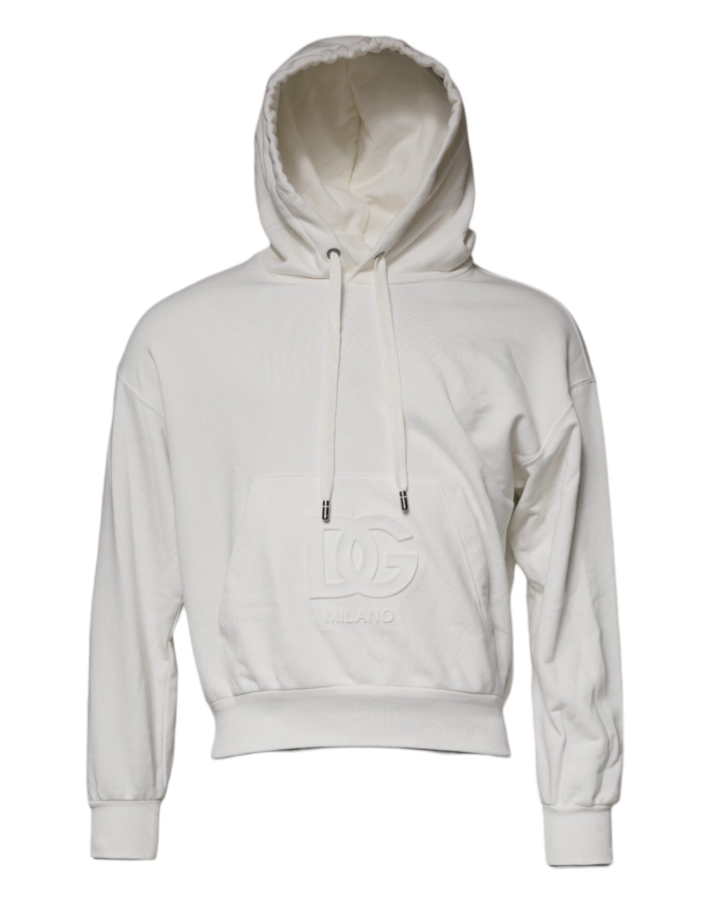 Dolce &amp; Gabbana Vit Logotyp Hoodie Herrtröja Tröja