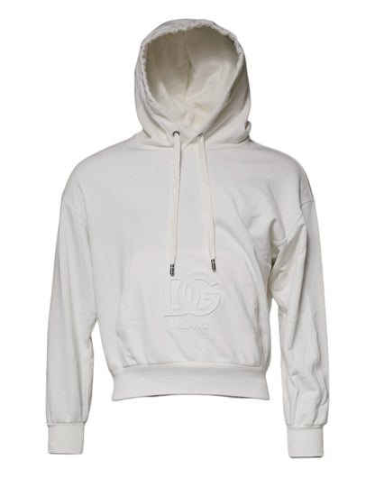 Dolce &amp; Gabbana Vit Logotyp Hoodie Herrtröja Tröja