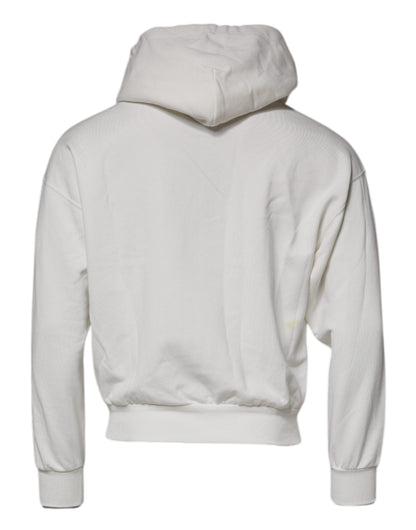 Dolce &amp; Gabbana Vit Logotyp Hoodie Herrtröja Tröja