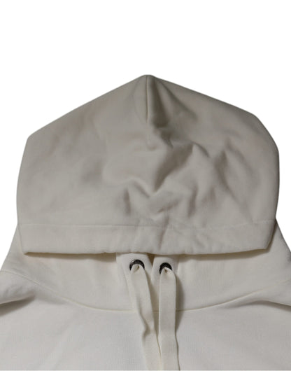 Dolce &amp; Gabbana Vit Logotyp Hoodie Herrtröja Tröja