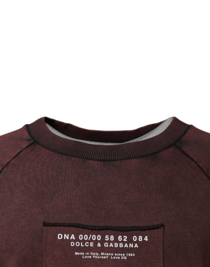 Dolce &amp; Gabbana Brun Logotyp Bomull Rund Halsad Tröja